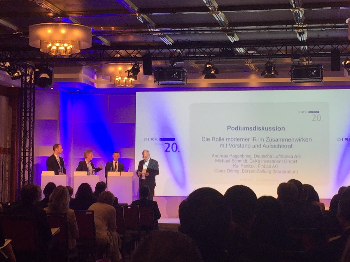 SDL_DLS's tweet photo. Fascinating discussion on modern IROs interaction with management and supervisory board #DIRK2017 @IR_community @FinLab_AG https://t.co/a7EZRuAqpR
