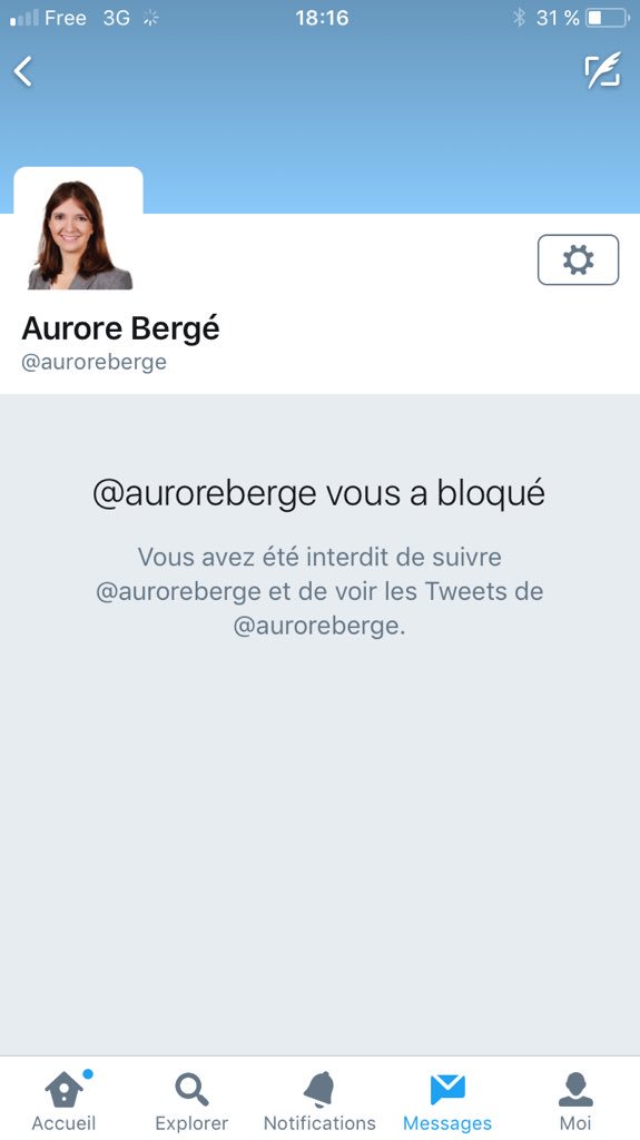 BapLaroche's tweet photo. @auroreberge pourquoi bloquez vous sans complexe ? Avez vous peur du débat ou de la contradiction ? Pas très #Républicain ... https://t.co/368096uGY9