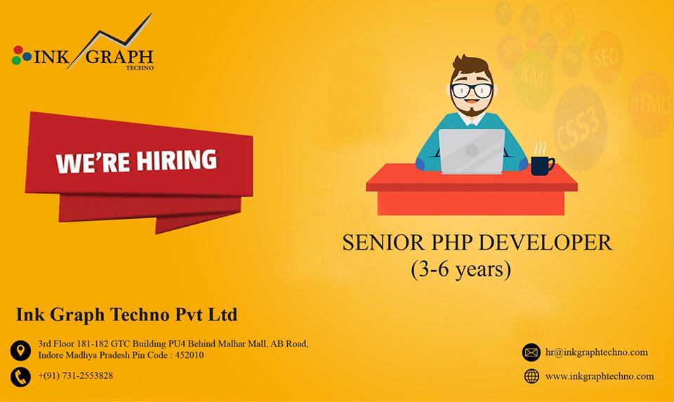 InkGraphTechno's tweet photo. We are looking for Sr. PHP developer for Indore location.please mail your updated resume on hr@inkgraphtechno.com
#inkgraphtechno #Job #php https://t.co/Z8s1C0FHJQ