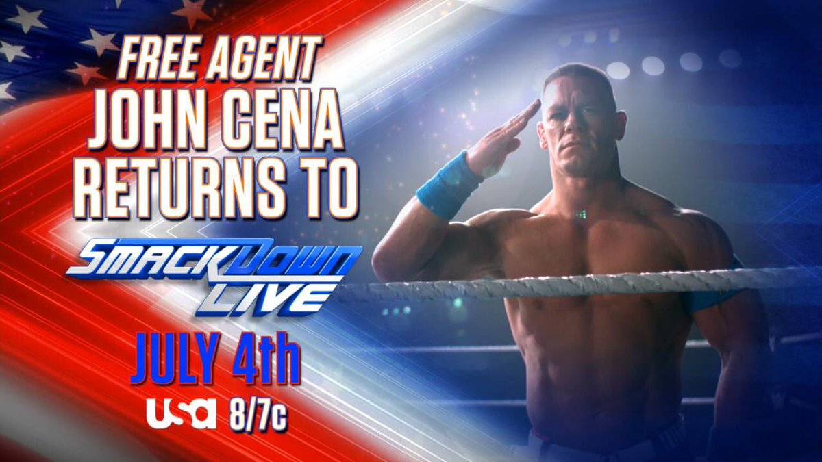 John Cena será um "free-agent" no seu regresso à WWE DCNvz-qUQAACPHz