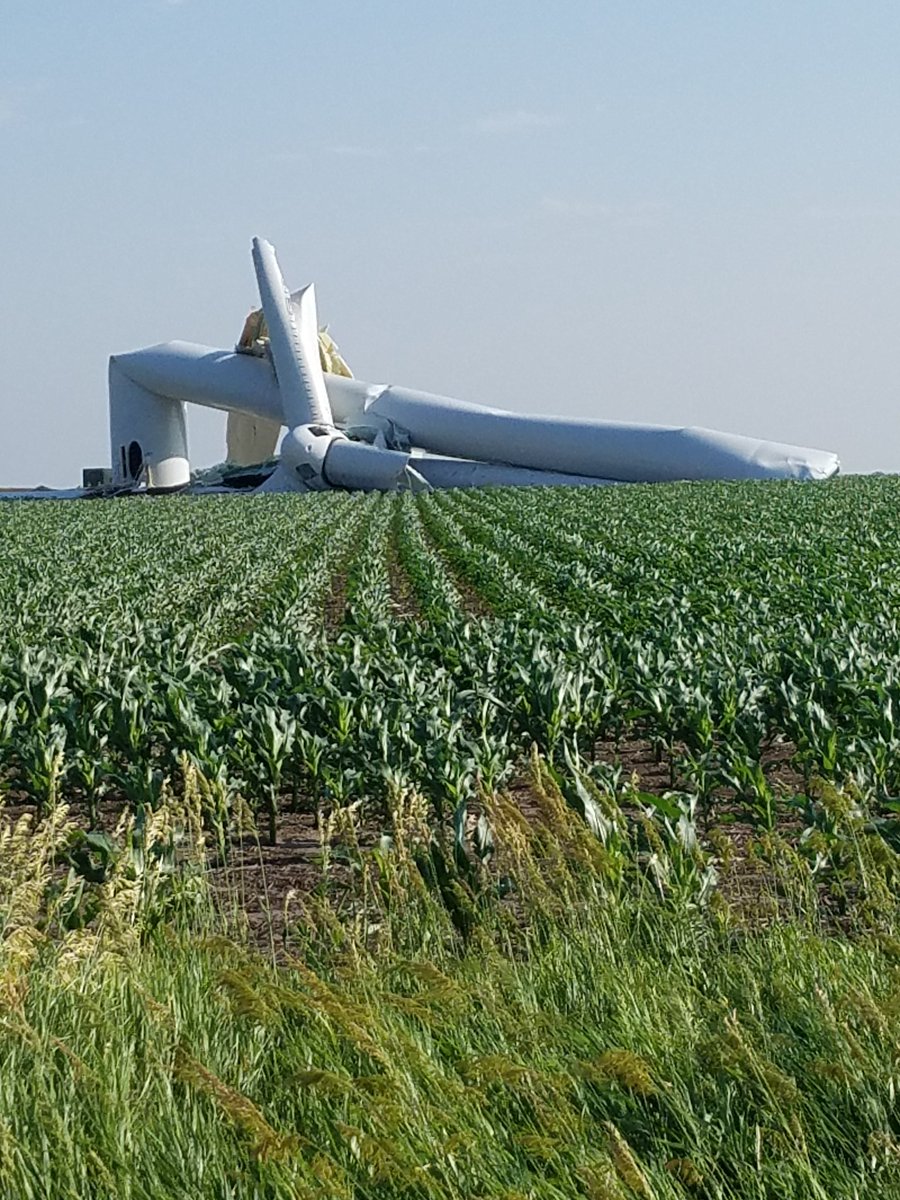 Better pic of windmill that went down overnight. Probably made a dent.
