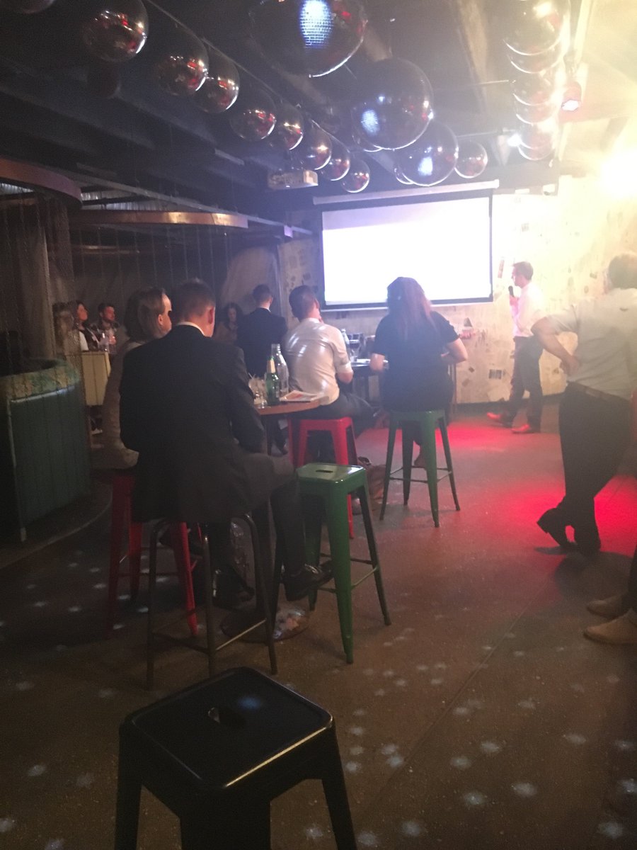 Corp_RecNet's tweet image. The food has been eaten, the business cards have been collected for the prize draw. Time for a quick intro before our guest speaker presents