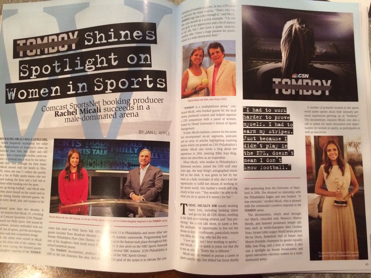 RachelMicali's tweet photo. Humbled and honored to be featured in this months @JerseyManMag for my work on @CSNPhilly TOMBOY project. Pick yourself up a copy! https://t.co/Y32ROzVJS8