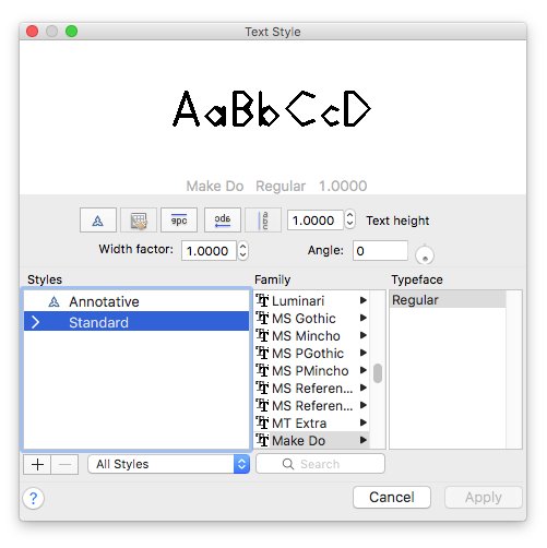 PeterNencini's tweet photo. Wrapping head round AutoCAD for 3D; Text Style intervenes, speaks to me of a new #MakeDoType mutation @BryonyQuiQuinn @anendlesssupply https://t.co/vSlHiPkrfX