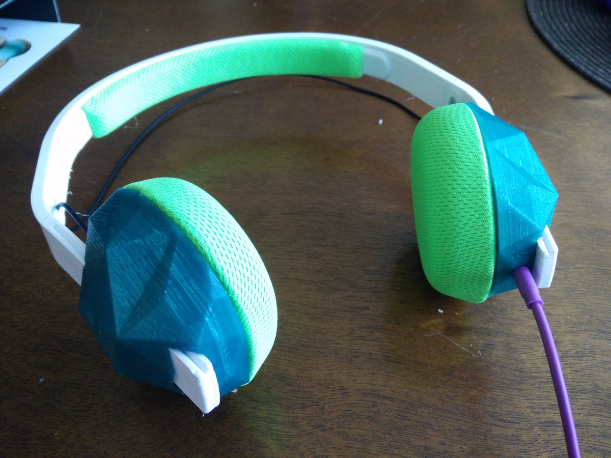 3D-Printed headphones! Got my kit via kickstarter from <a href="/printplus_diy/">print+ DIY products</a>