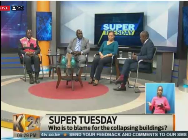 K24Tv's tweet photo. Join in the conversation now on #CollapsedBuildings with @zawadimudibo on our #SuperTuesday discussion https://t.co/8PLwuwlnXm