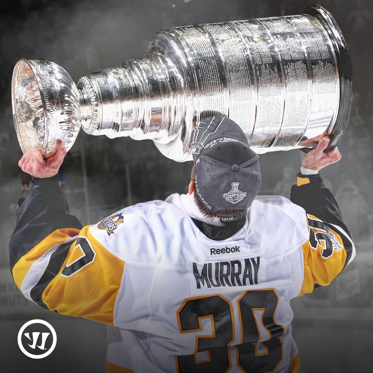 WarriorHockey's tweet photo. Stare at it. Kiss it. Hoist it. Savor it. Congratulations to our #WarriorPRO Stanley Cup Champion #PittsburghPenguins. #Back2Back https://t.co/qS7EgTqpyL