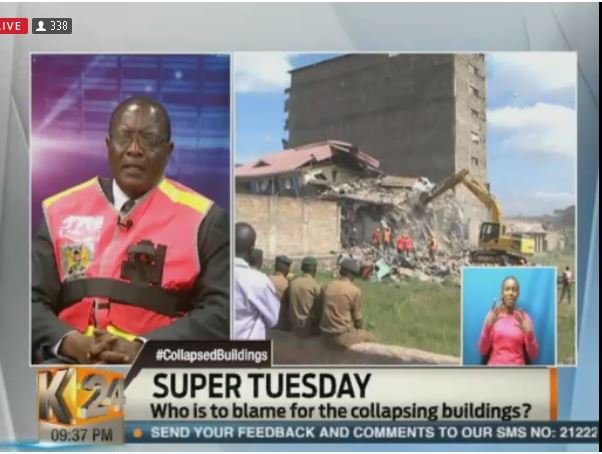 K24Tv's tweet photo. Mwachi Pius: It is important that all of us observe and be responsible in such matters #CollapsedBuildings https://t.co/u0YehlIhwH