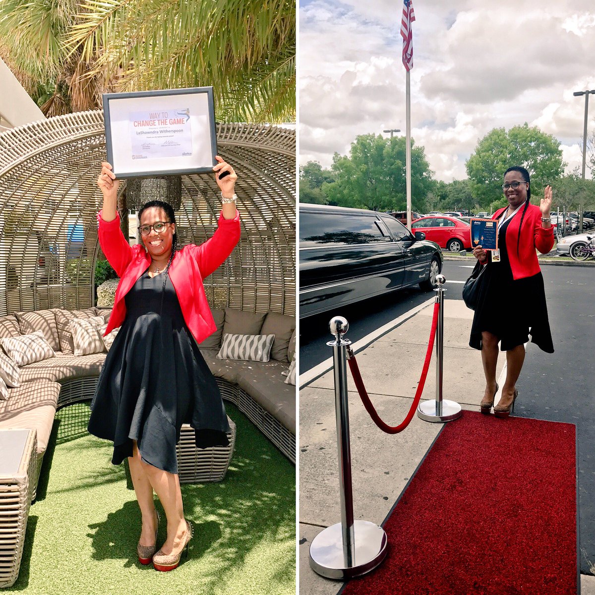 analeon1009's tweet photo. Shoutout to our LaShawndra!! #GameChangerWinner #Redcarpet #BundlesDeskSunrise @paul_pack @TeamOne_Alorica @BentsCrew1 https://t.co/cXEIoucmsK