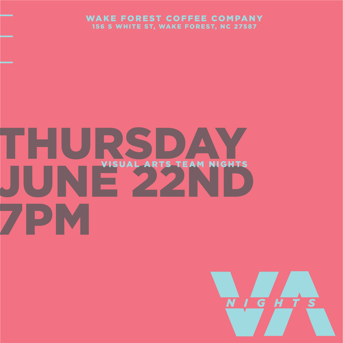 LPC_WakeForest's tweet photo. Next Thurs night, we're starting the first of our monthly Visual Arts Team meet ups at Wake Forest Coffee Company. All Creatives welcome! https://t.co/CvmayrtGDG