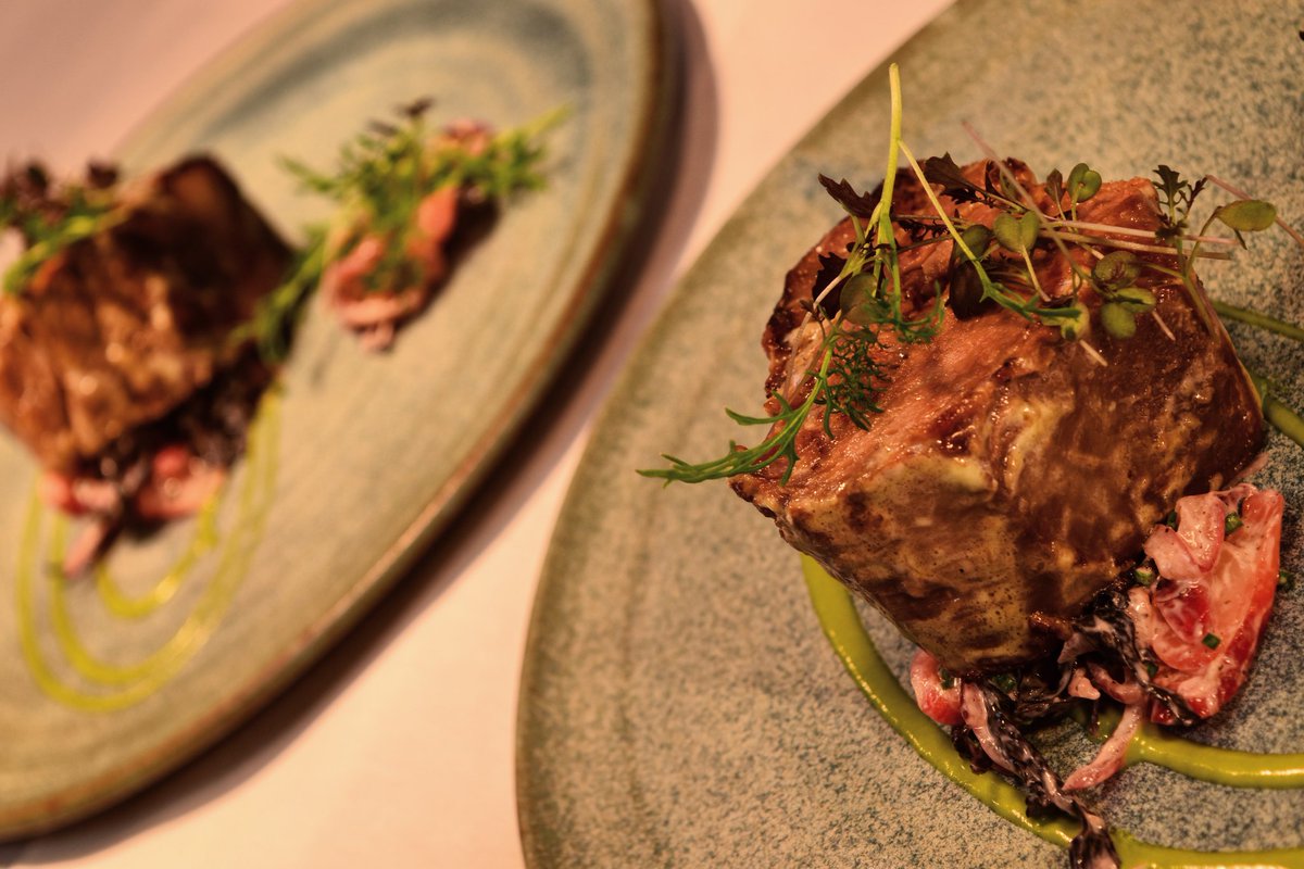 TheFrenchMCR's tweet photo. 36hr Veal neck, nettle, radish slaw.
#markfroydenlund #adamreid #collaboration #thefrench #sixcourse #tastingmenu https://t.co/lfpI3iwXvv