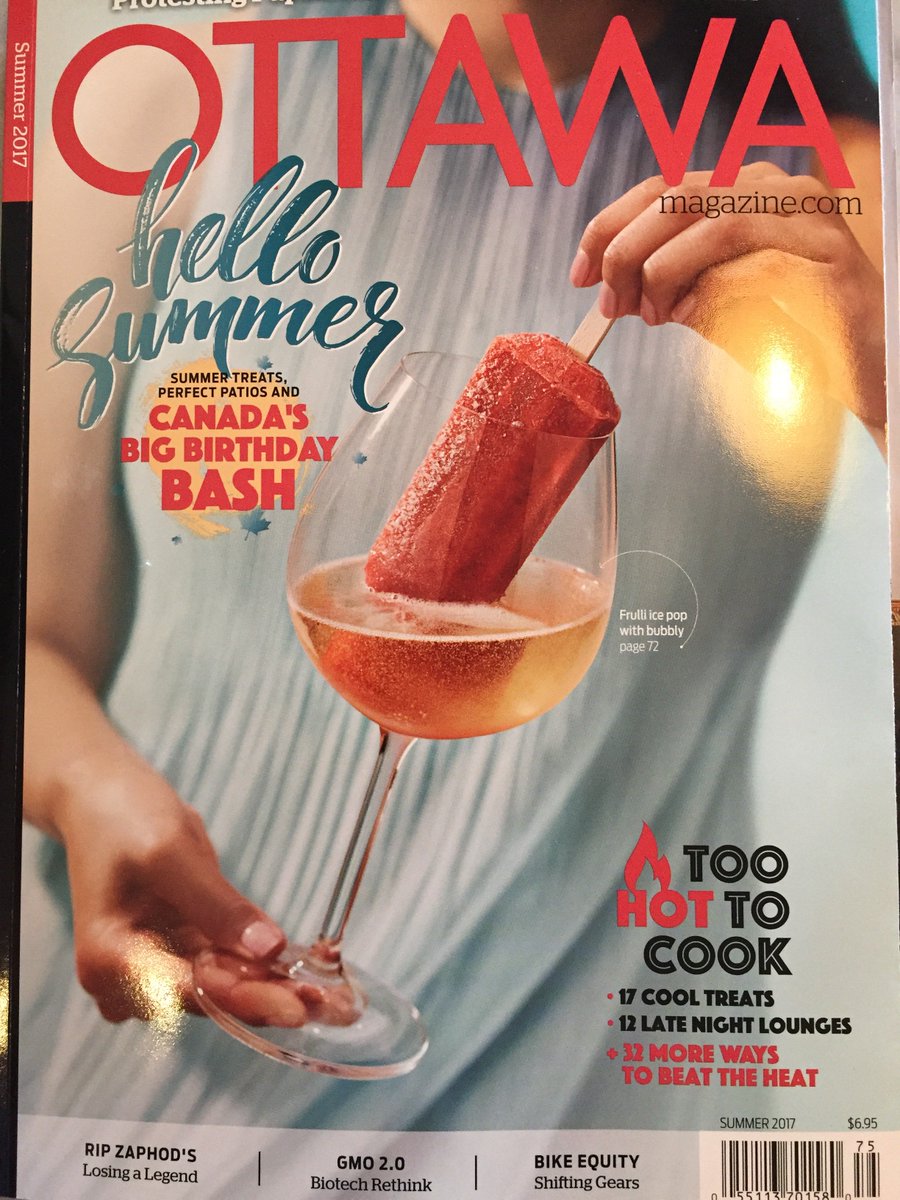 cupcakesottawa's tweet photo. Proud to be on the cover of the summer issue of @ottawamag with our gotta-try Frulli ice pops!  #heatwavehangover #popsiclesforbreakfast https://t.co/ZSpH1UnCWR