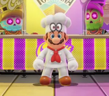 Mario Odyssey's chef suit is straight 