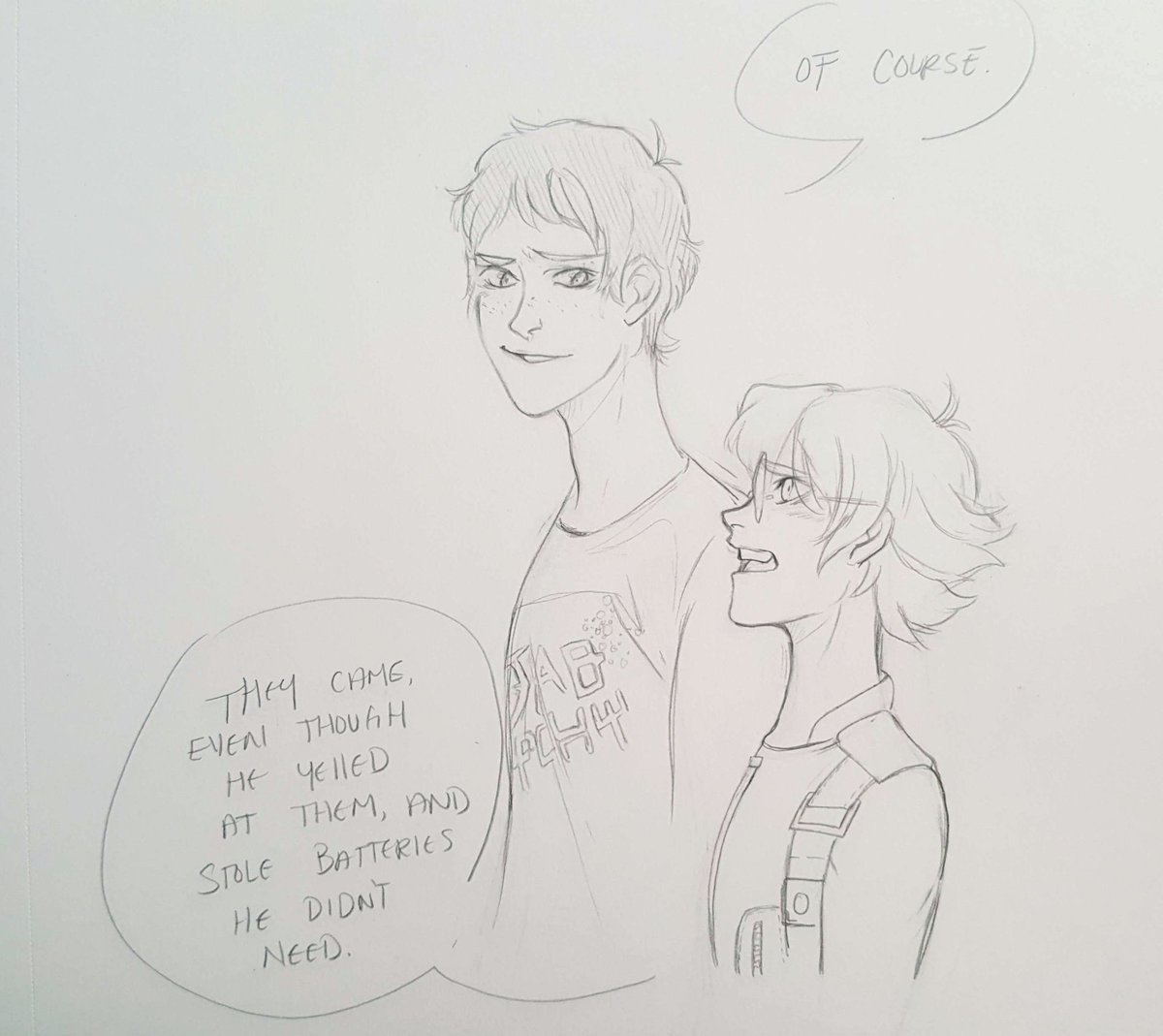 This has been chilling in my sketchbook for a while. #voltron #lance #pidge