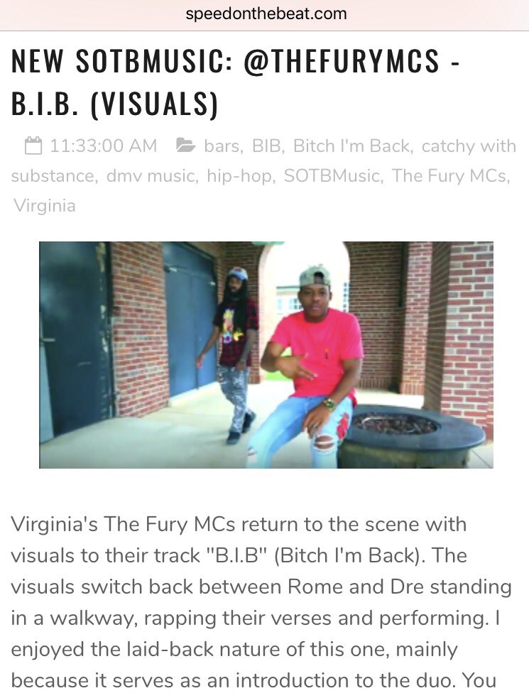 TheFuryMCs's tweet photo. Ayo super huge shoutout to @SpeedontheBeat supporting #BIB and #TooUpTooDown 🙌🏾🤘🏾🤙🏾
Thanks fam!! Peep game yall
https://t.co/yaaWkk3c31 https://t.co/0nSabRAl8F