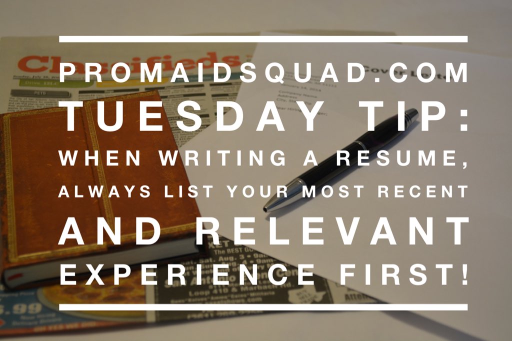 ProMaidSquad's tweet photo. Check out https://t.co/2zJvd6CRwC for more on how to write a resume! #tuesdaytips #resume #promaidsquad https://t.co/wP7AVCKR2y