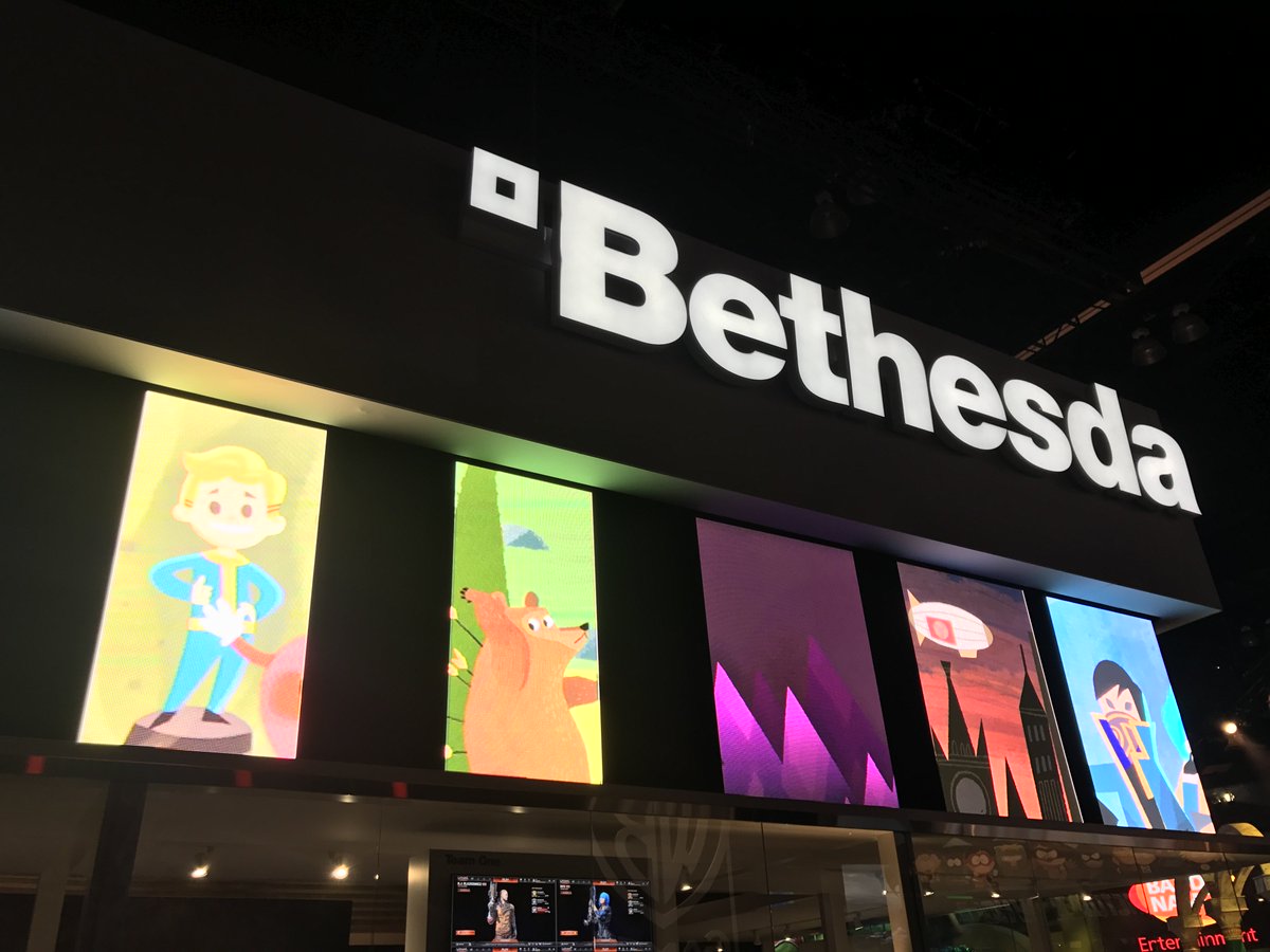 WaysideTweets's tweet photo. First look at the #Bethesda #E3 booth. #fallout https://t.co/ePZNSNTPXL