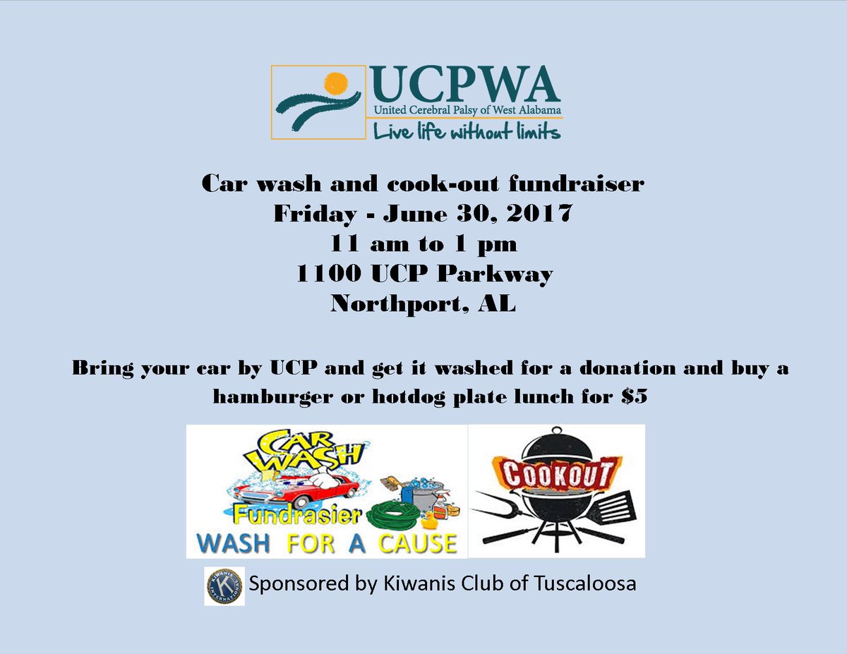 UCP_WA's tweet image. Support UCPWA on Friday, June 30th from 11 to 1 by bringing your car by to have it washed and buy a hamburger or hot dog plate lunch fro $5.