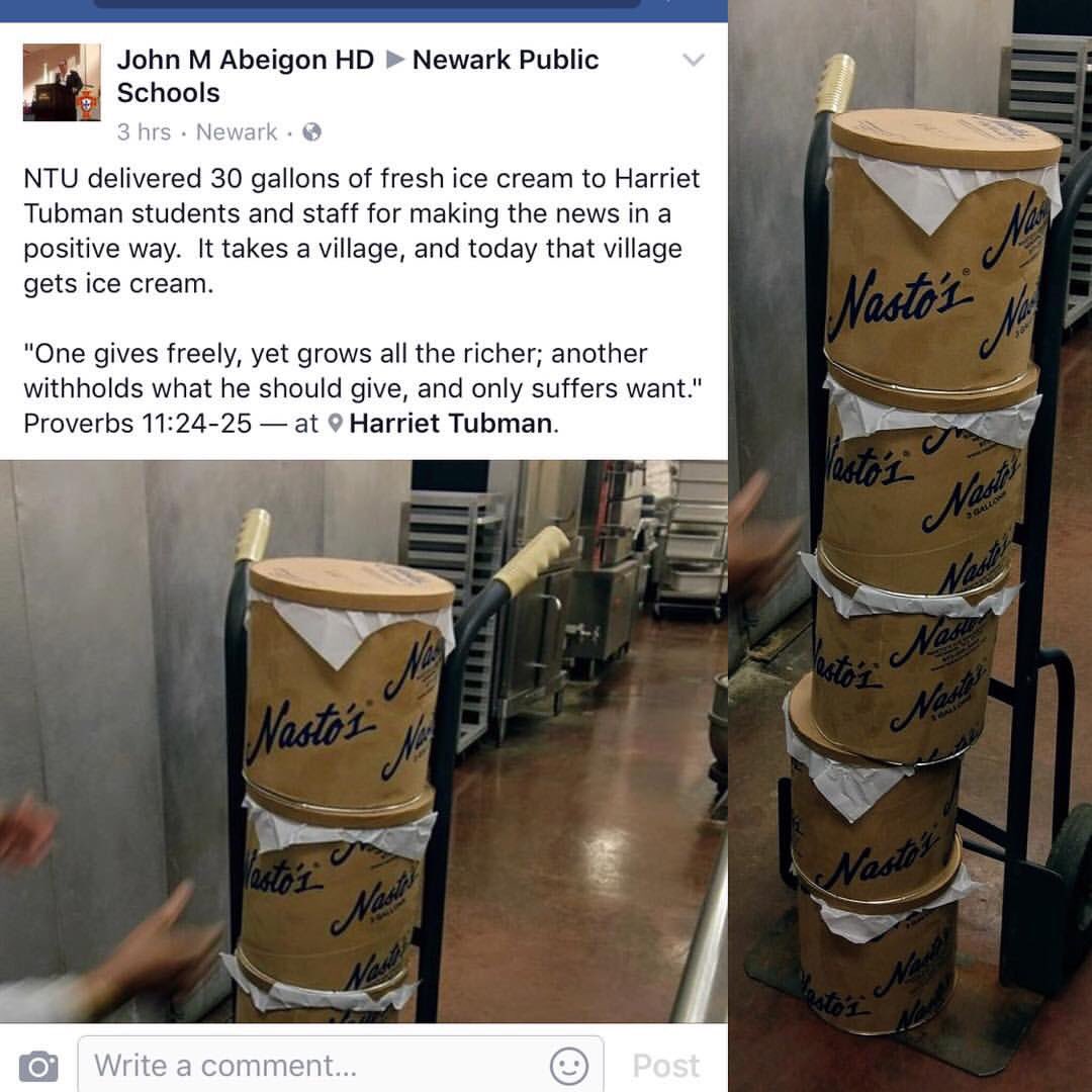LisaFischman1's tweet photo. I scream, you scream, the union bought our whole school ice cream! So cool! (Literally) @NTU_481 @NPSvoices https://t.co/pIPb3klxvZ