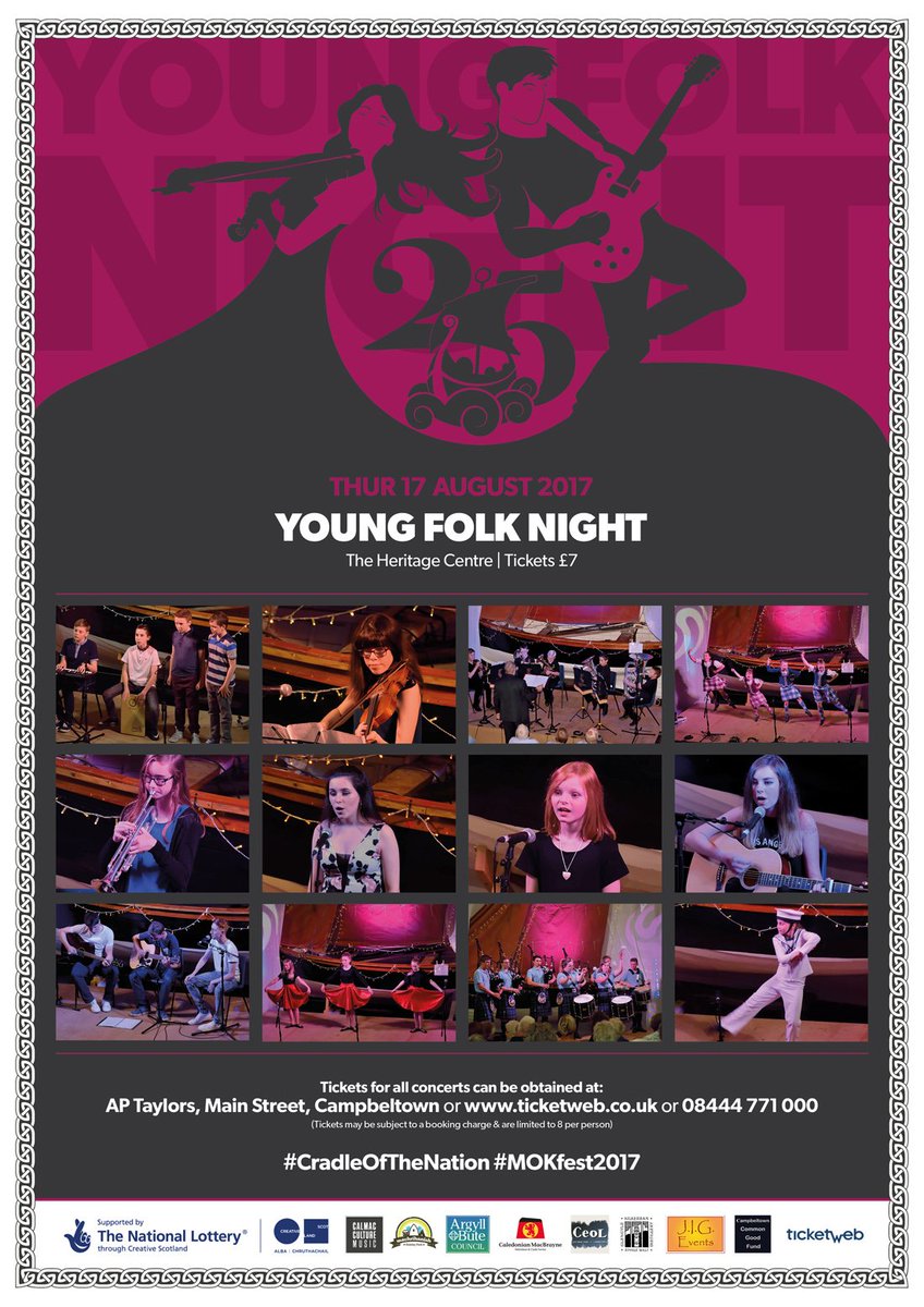 <a href="/mokfest/">mokfest</a> 25 Young Folk Night takes place on Aug 17th with some of the best young musicians from Kintyre. Tickets on sale June 15th from 10am