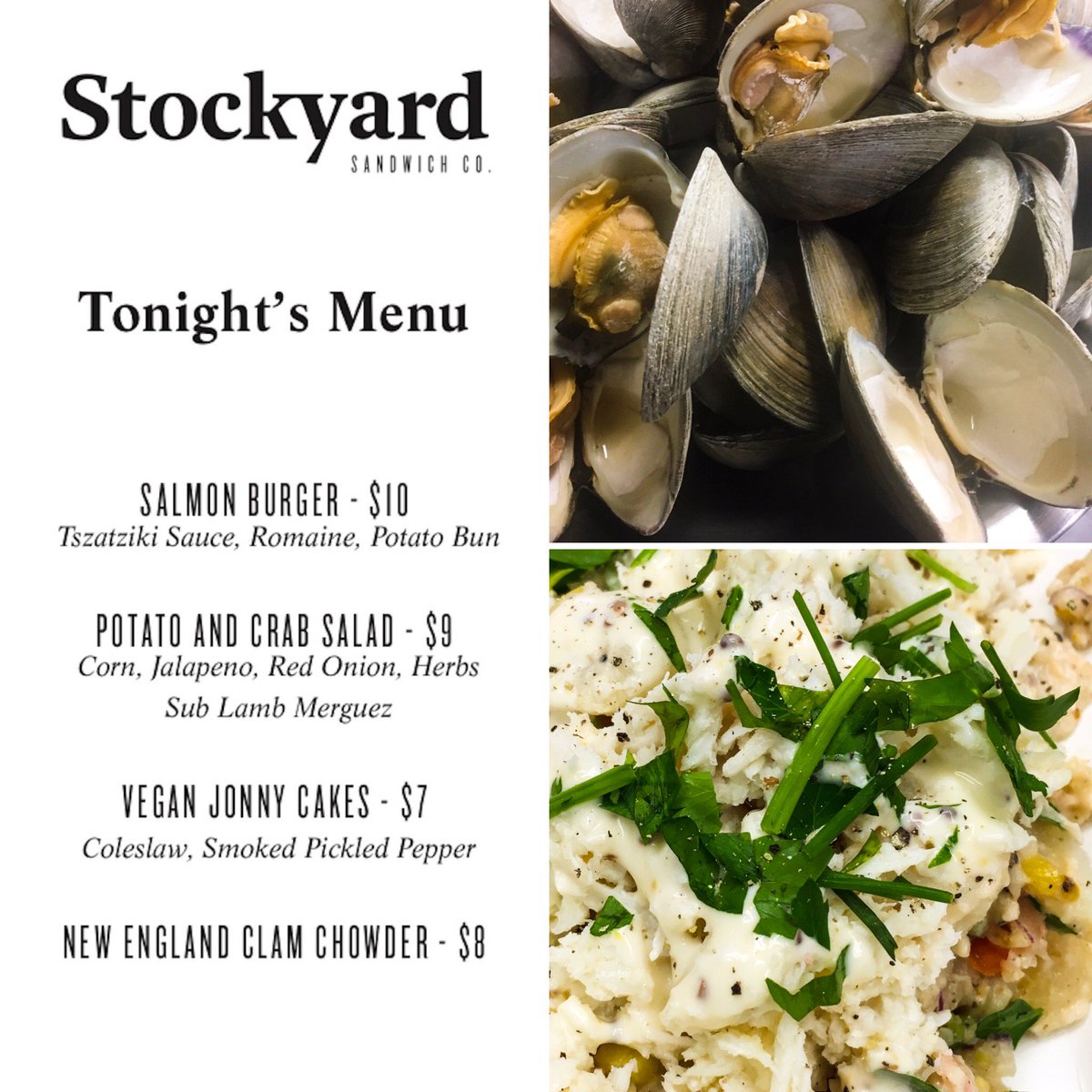 StockyardPhilly's tweet photo. Come by @MarthaBarPhilly for some good eats and feel goods tonight! #popupphilly #farmtotakeout #seatotakeout https://t.co/MIMqQl7KtK