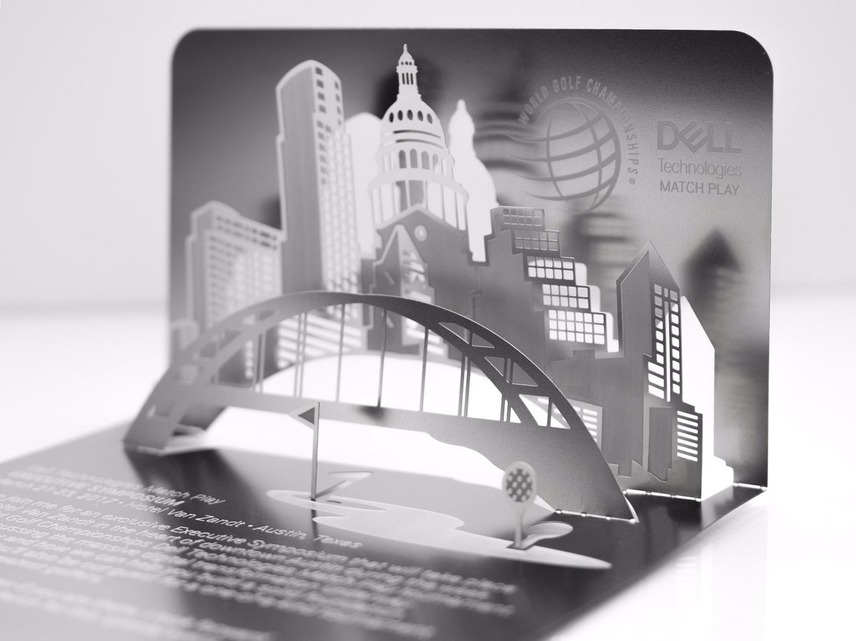 Detail photo of the Dell Matchplay Golf Tournament save the date #dell #corporateinvitation #matchplaygolf #AustinTx  #Austin