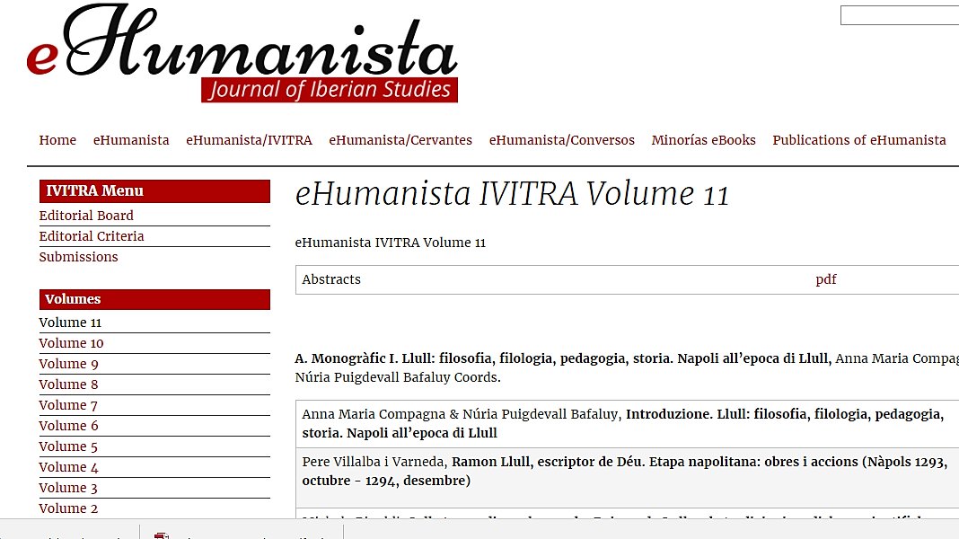 A new issue of eHumanista / IVITRA 11 (2017) has just been released. Check it out here: ehumanista.ucsb.edu/ivitra/volumes…