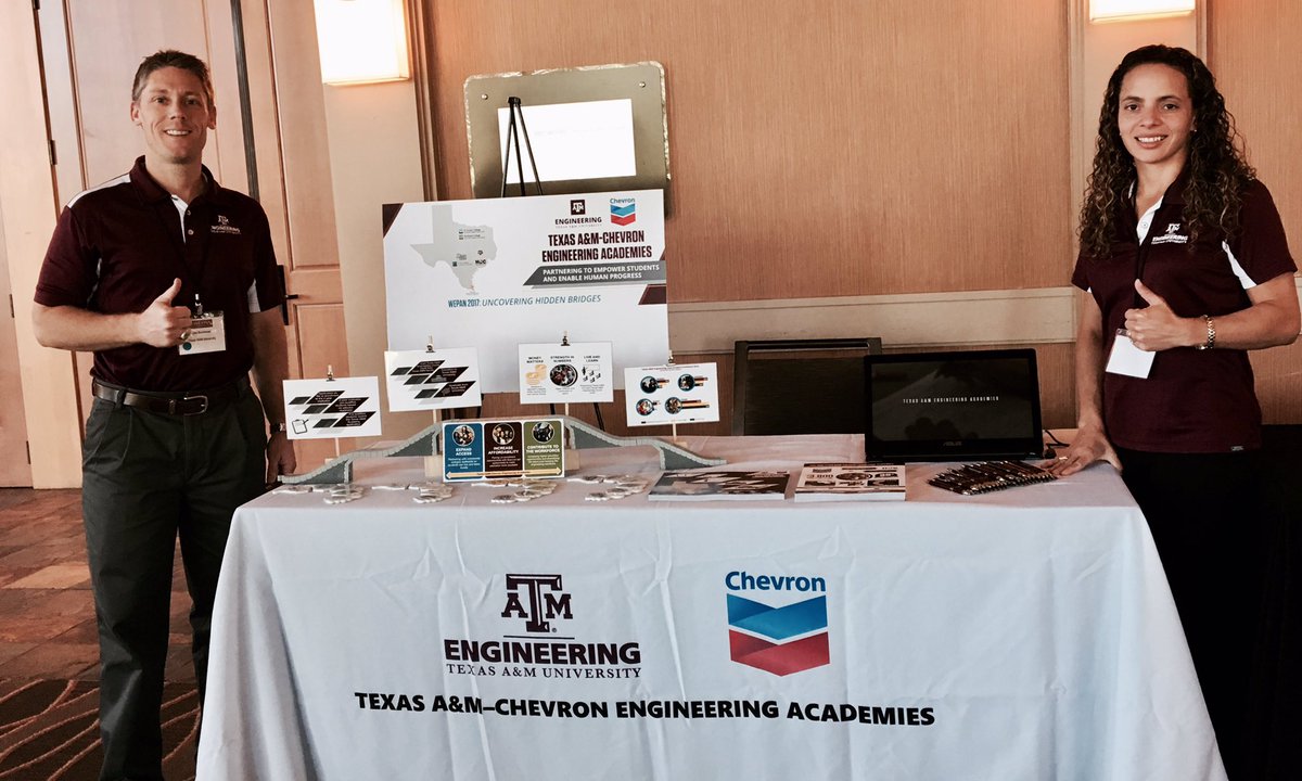 jonnybhd's tweet photo. PLAN to c us at @WEPAN! @TAMU-@Chevron Engineering Academies r the 1st transition programs of their kind. @TAMUEngineering #hiddenbridge https://t.co/gCFeYubK4C