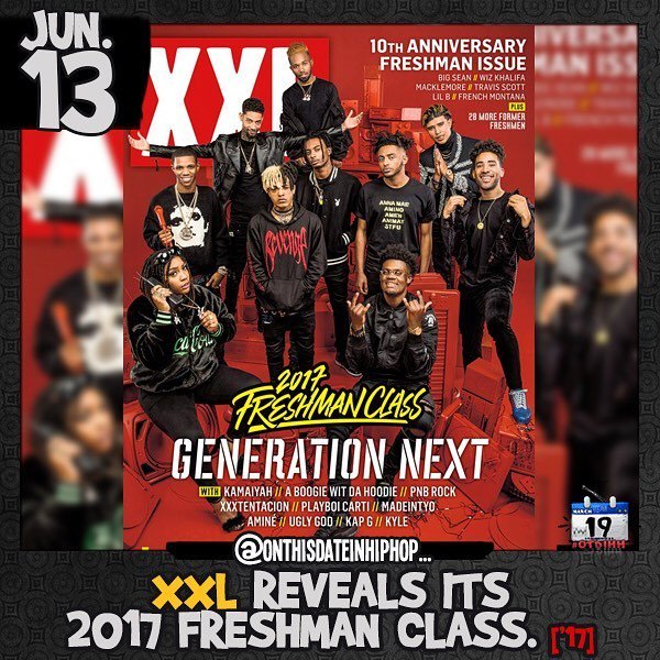 TeamOTDIHH's tweet photo. #OnThisDateInHipHop, #XXL released its #2017FreshmanClass. According to #HipHop on a higher level, #Kamaiyah, #ABo⦠https://t.co/IwTKp0CKJY https://t.co/AINXDW5FAw