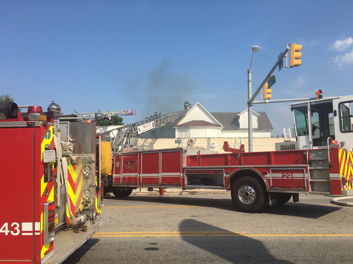 WalthersonAssoc's tweet photo. Harford is closed at Ailsa Ave for a fire. https://t.co/B8yGjIymfS