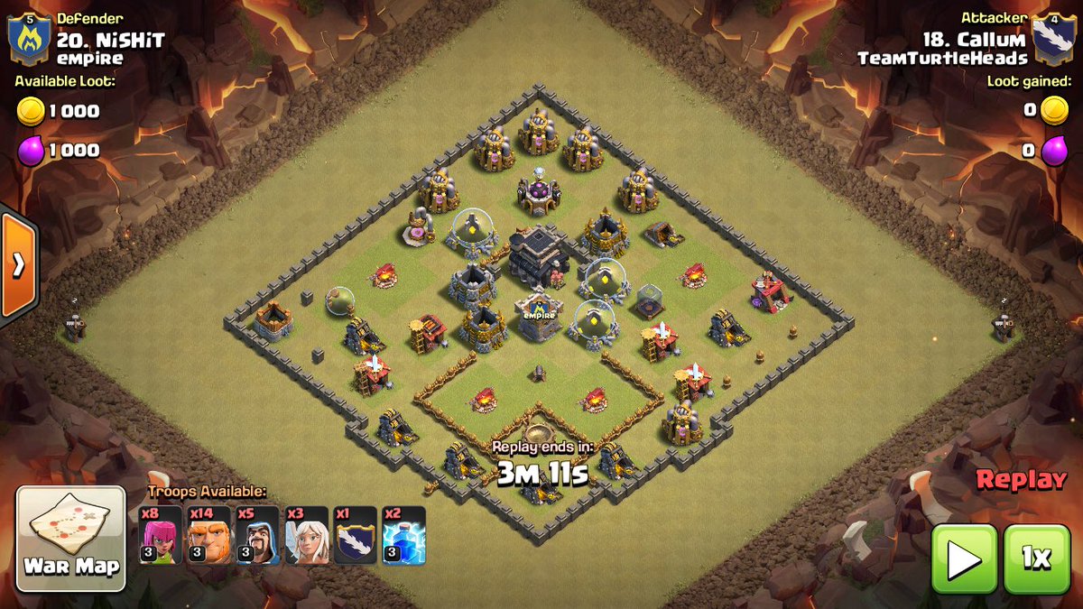 TeamTurtleHeads's tweet photo. @BadClashBases Came up against these 2 bases in our most recent war ! 😂 https://t.co/nvruTzzu28