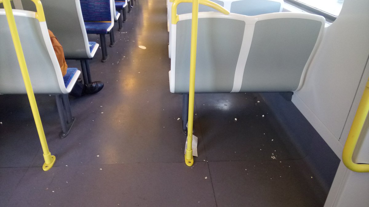 craig_halsall's tweet photo. @metrotrains Onboard 2549T on 1205 up #SandringhamLine, spilt popcorn all over carriage, will need cleaning https://t.co/TVwrUXmmWM