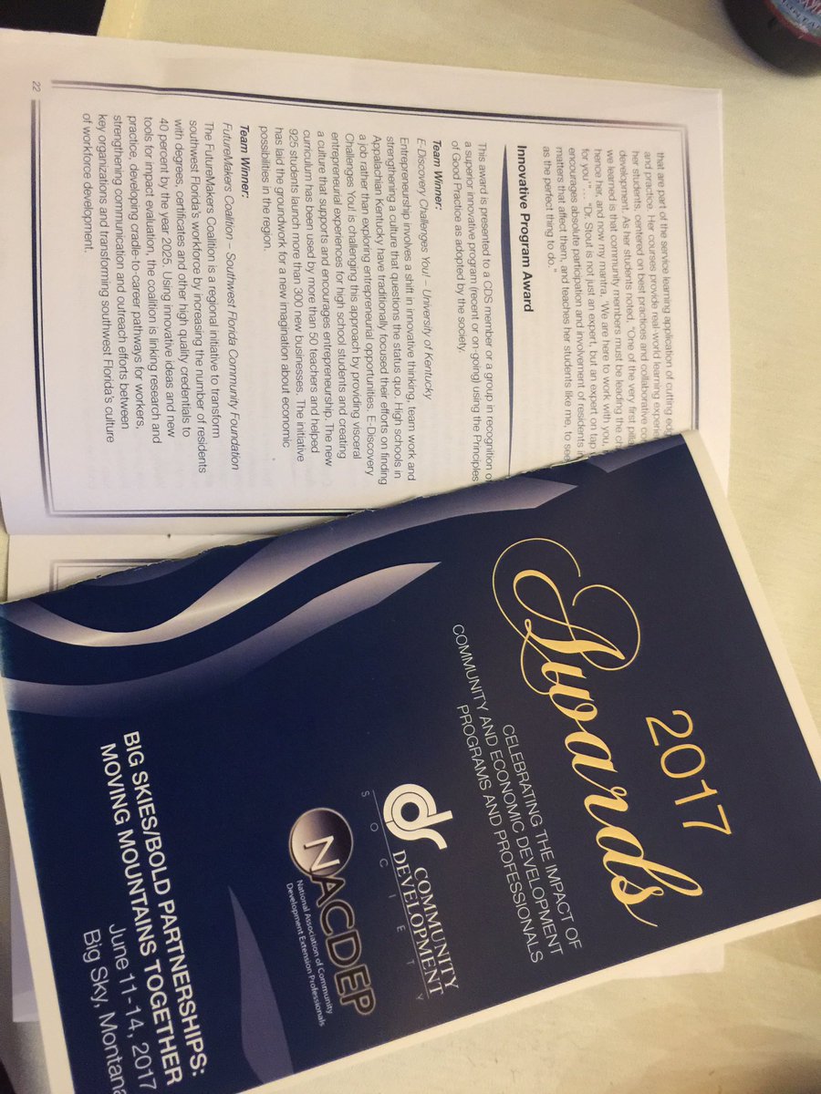 CindyBanyaiEval's tweet photo. So honored to accept the Innovative Program Award from the Community Development Society on behalf of @FutureMakersFL #commdev17 https://t.co/fuxr6LNJF2