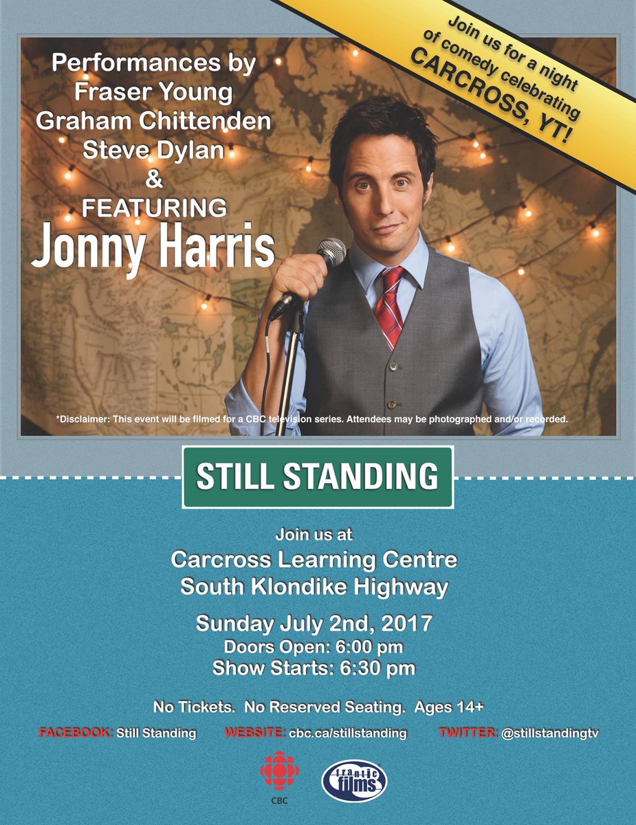 CarcrossCommons's tweet photo. @StillStandingTV will be in Carcross on July 2nd, join us for this always fun moment! @GCTFN #VisitCarcrossCommons #Carcross #Yukon https://t.co/jpzWIRgSAX