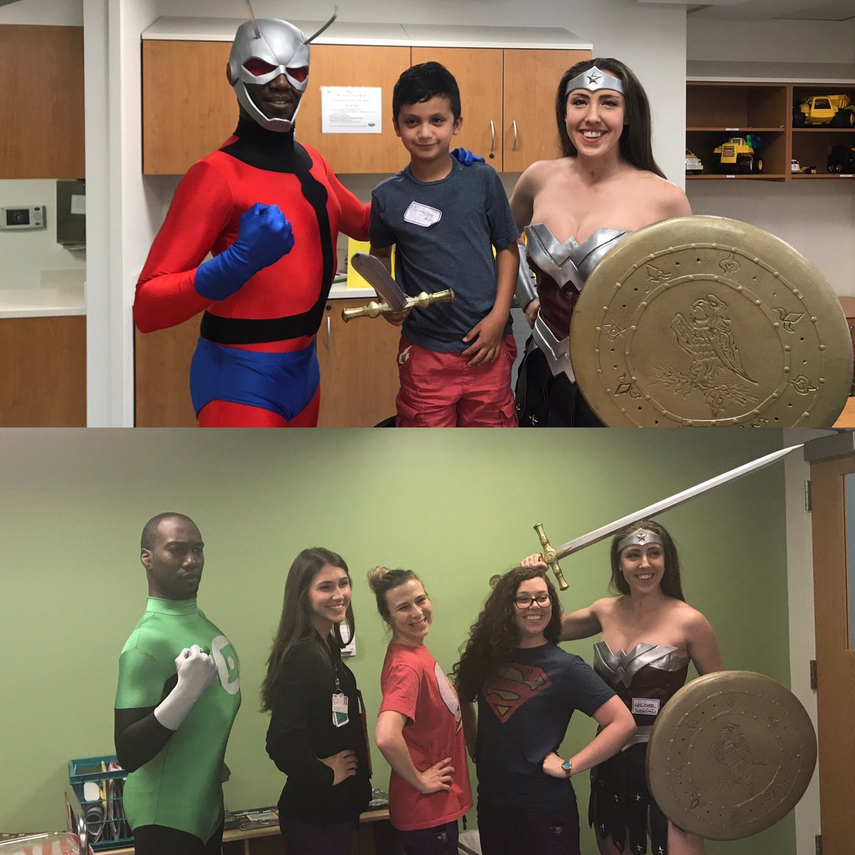 OfficialRobFury's tweet photo. Had a great time visiting #RushMedicalCenter with @VicToriclark04 #Cosplay #Geeks @AgeOfTheGeeks #VictoriBelle  #RobFuryCosplay #AoG https://t.co/dfUPC4gnTo