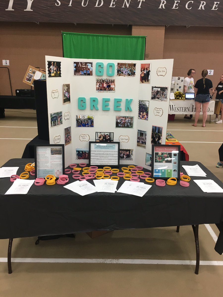 WMU_GoGreek2017's tweet photo. We are set up & waiting for the next session of Orientation!! ๐ฏ #Off2WMU #gogreekwmu https://t.co/Lw4y3i2LbA