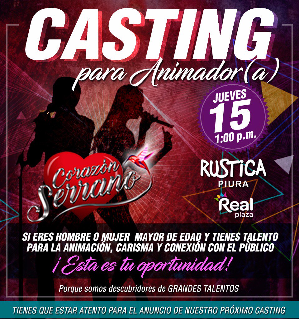 CSerranoTV's tweet photo. Llego tu oportunidad.
Casting para animador o animadora. Te esperamos! https://t.co/rNzAntWvjp