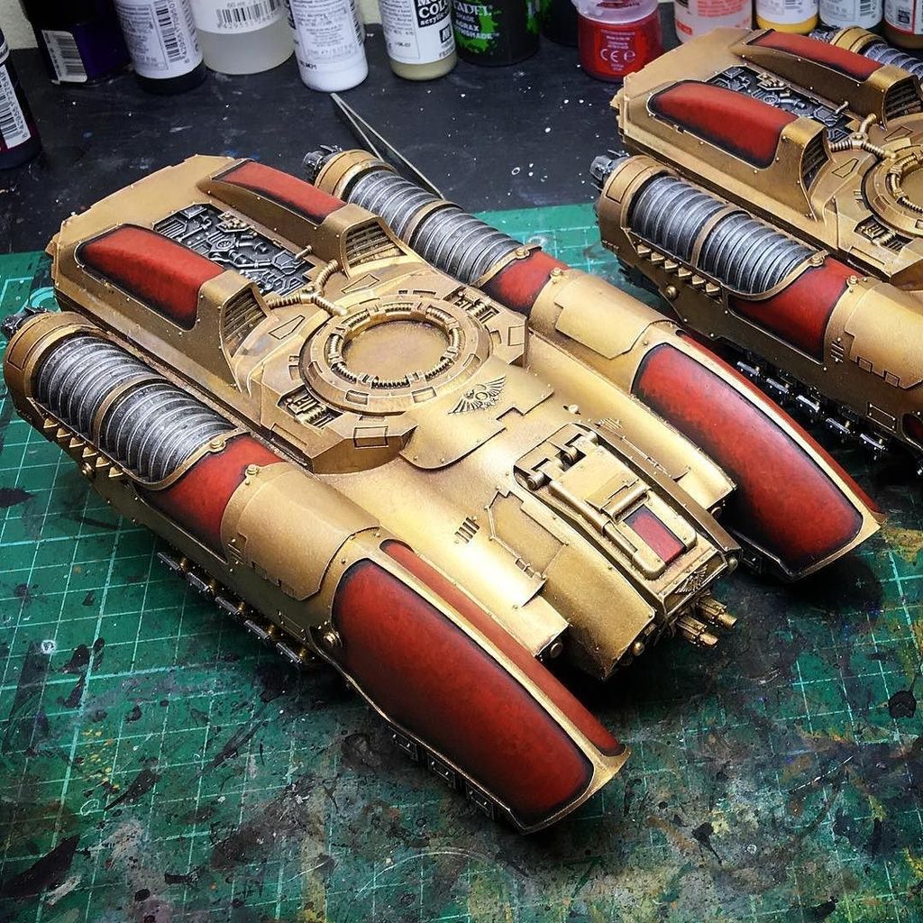 Marsekay's tweet photo. #trying to #finish off a #couple of #coronus grav #carriers for a #campaign next #weekend. Only a little left to #do! #forgeworld #painting… https://t.co/H694tU8as8