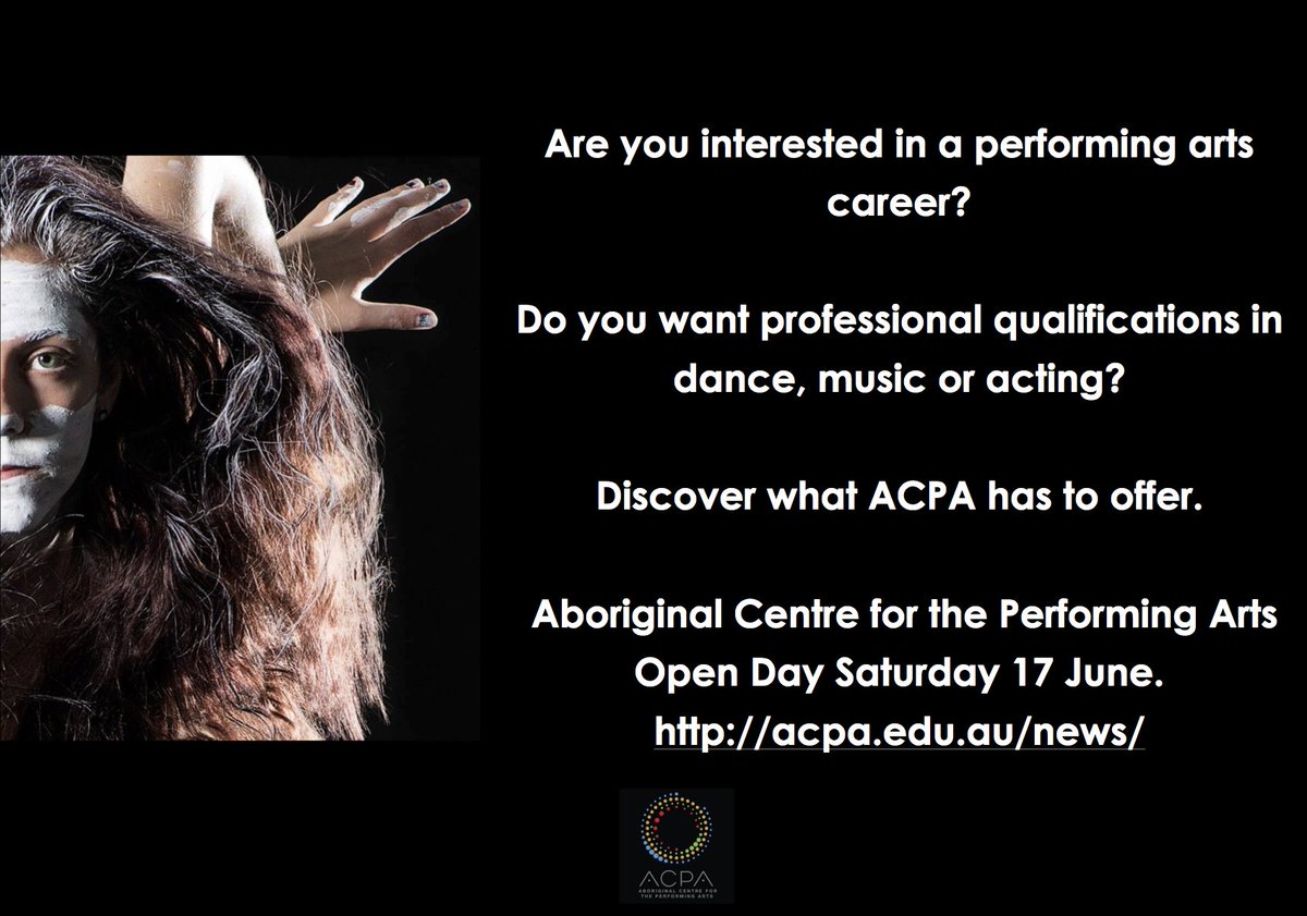 Interested in a performing arts career? Discover what ACPA has to offer. 
ACPA Open Day Saturday 17 June. 
acpa.edu.au