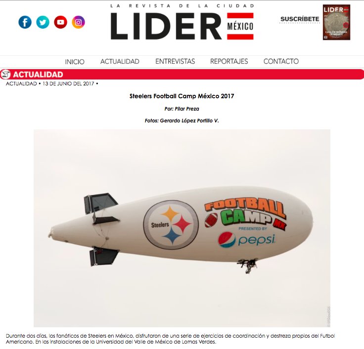 #SteelersFootballCamp México 2017, @PilarPreza revistalidermexico.com/web/contenido/… vía <a href="/revistalidermex/">Revista Líder México</a> #HereWeGo #SteelersNation @acereros <a href="/steelers/">Pittsburgh Steelers</a>