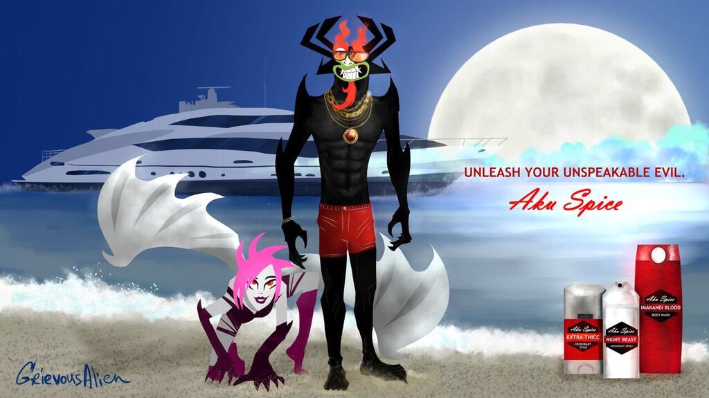 #HelloLadies #AkuSpice has just released a new batch of night products! #UnleashYourUnspeakableEvil #SmellLikeAku &amp; <a href="/PopIrina7/">Pop Irina (イリーナ)</a> Not <a href="/OldSpice/">Old Spice</a>