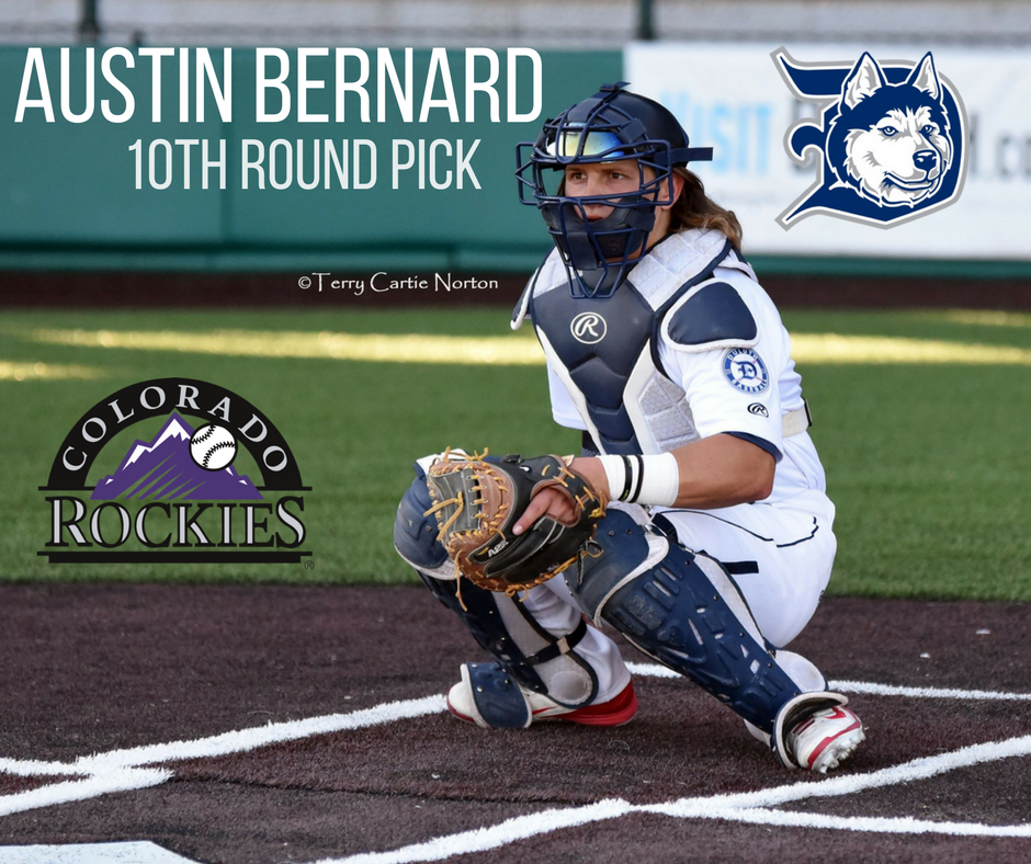 DuluthHuskies's tweet photo. Congrats to former 2016 Huskies player, Austin Bernard, on being drafted in the 10th round by the @Rockies! #GoHuskies https://t.co/PZRHjFPd1H