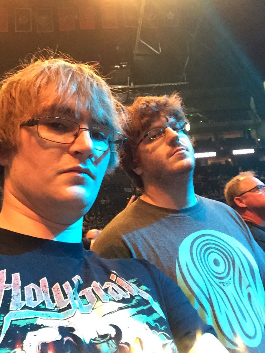 World_9Official's tweet photo. Dillon and Carter looking ugly at the Iron Maiden Concert. #bornugly #meanfaces #glasses https://t.co/obSlYWAw9x