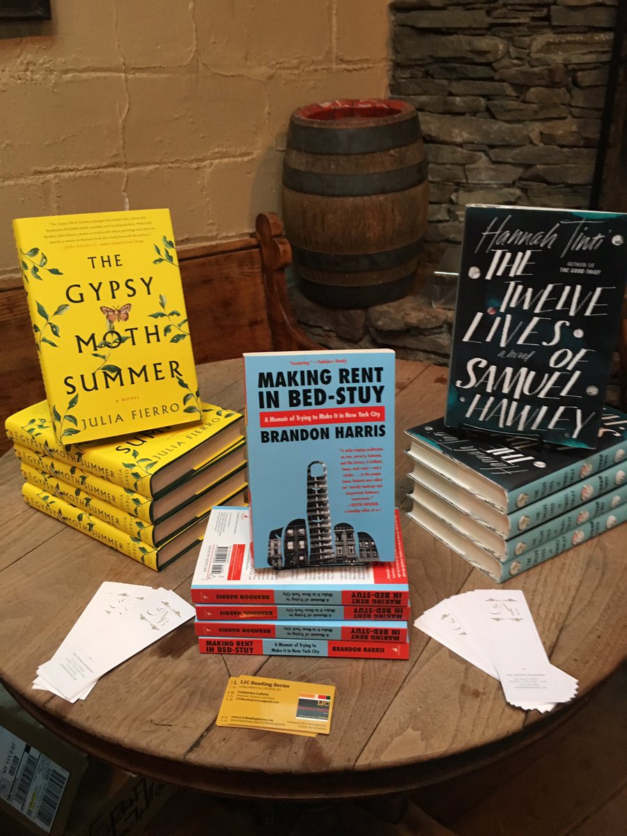 astoriabookshop's tweet image. It's may be hot out but we're staying cool at @licbar with @LICReading! @hannahtinti @JuliaFierro #BrandonHarris