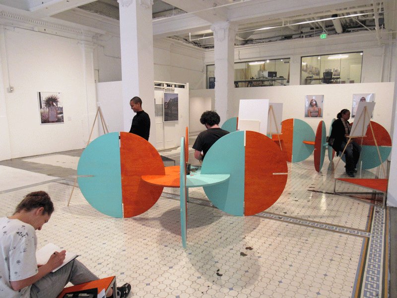 TheMainMuseum's tweet photo. Experience Alice Könitz’s 'Circle Chairs, Triangle Chairs' via sketches drawn by visitors this past weekend: https://t.co/Phxhbpqv2Z