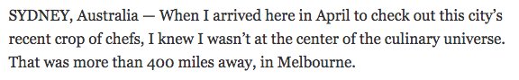 bkjabour's tweet photo. The NY Times won't stop sledging Sydney https://t.co/H3GZ3hIT8e