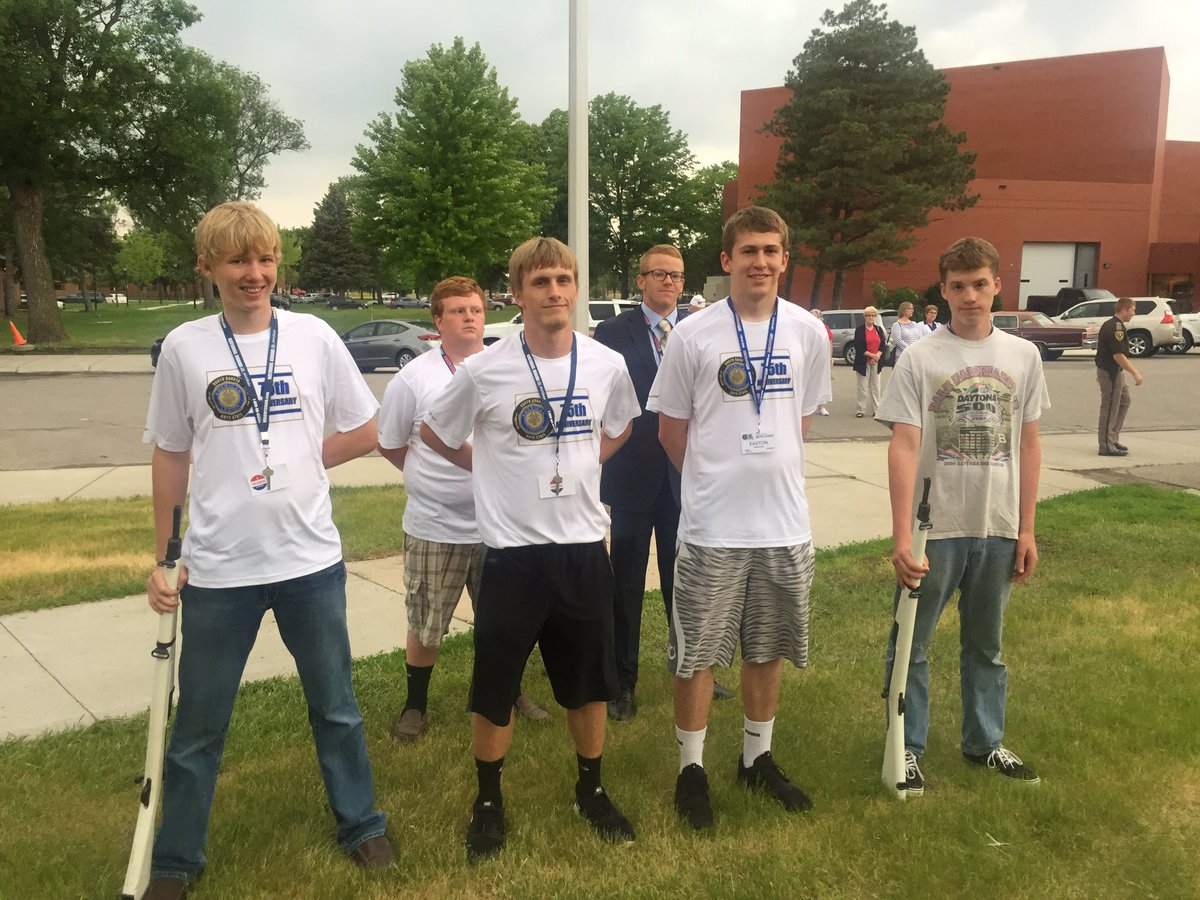 ndboysstate's tweet photo. #NDBS17 Color Guard. These guys have the responsibility of raising and retreating the flag. #75thNDBS https://t.co/NS7u1bAh2S