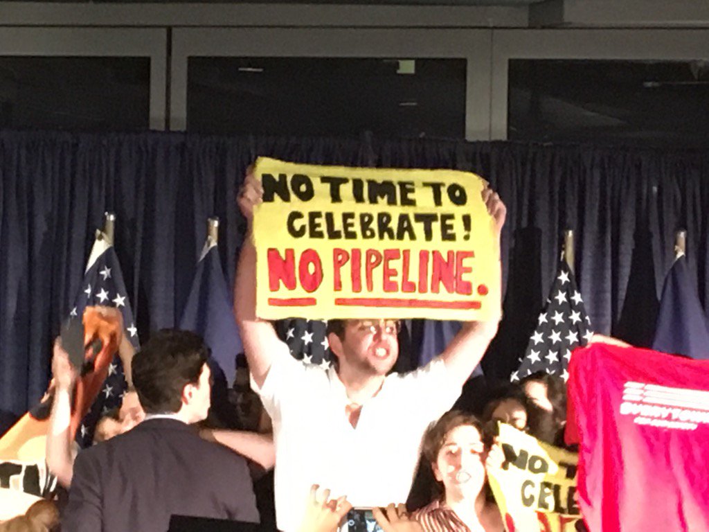 Anti-Dominion Power pipeline protests takes over Northam victory party. #NBC4DC. #WAMU