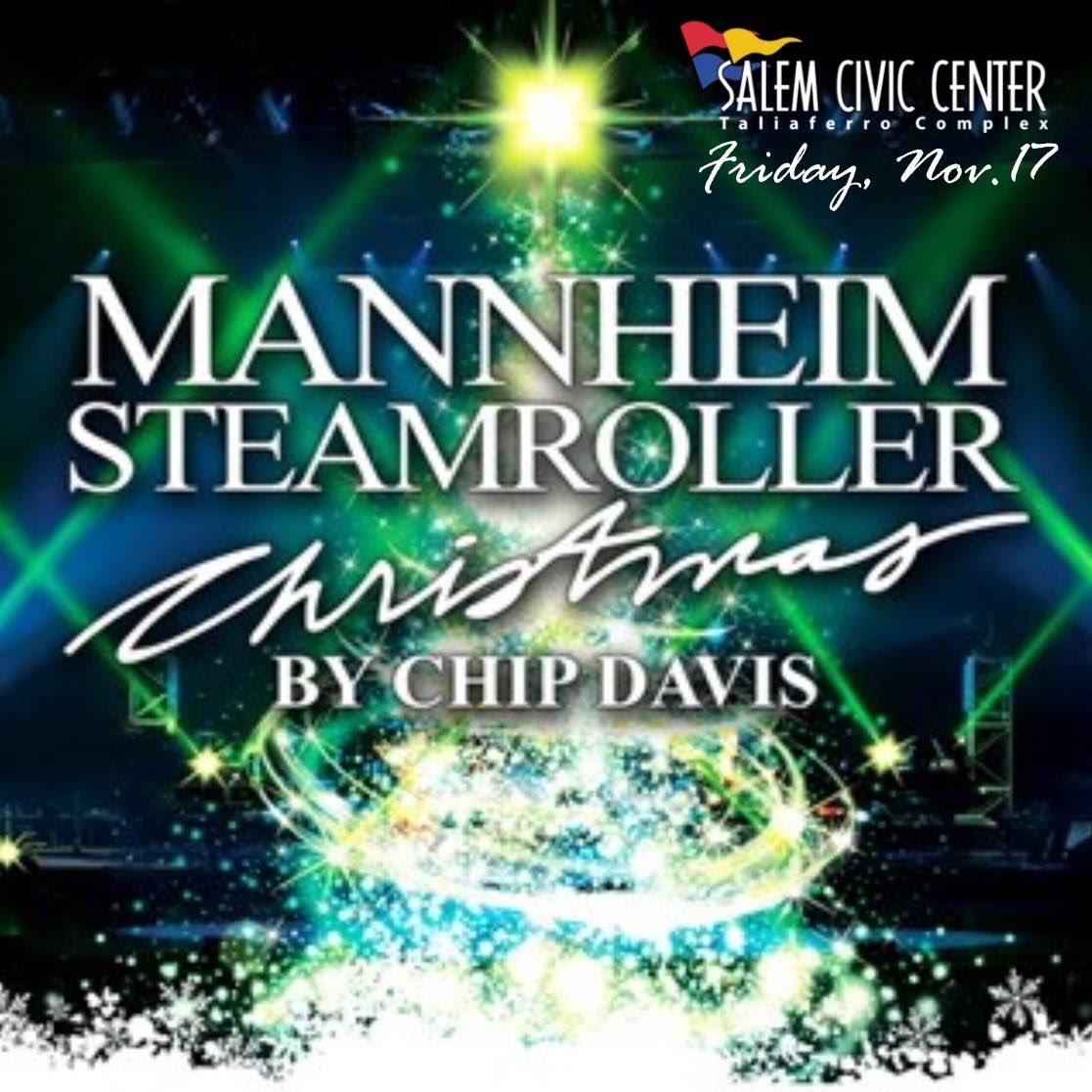 SalemCivCenter's tweet photo. Who's excited for .@MannheimSteam Christmas stop in #SalemVA November 17? Tixs go onsale JULY 21
#TeamSteamroller #SteamrollerNation https://t.co/ntya3vLdbf