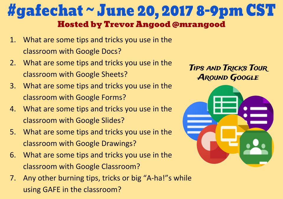 EdTechNut's tweet photo. Join #gafechat Tuesday, June 20th 8-9pm Tips & Tricks Around Google - hosted by @mrangood #tosachat #lisdeducafe #googleET #edchat https://t.co/VBnUIyuw2R